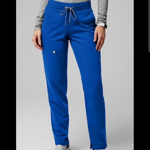 Fabletics Pants - Fabletics Scrub Pants Womens Size L Royal Blue Cargo Pocket Drawstring